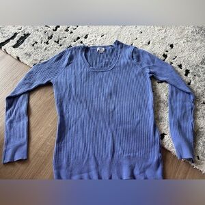 Indigo Ribbed Long Sleeve Sweater in Periwinkle Blue